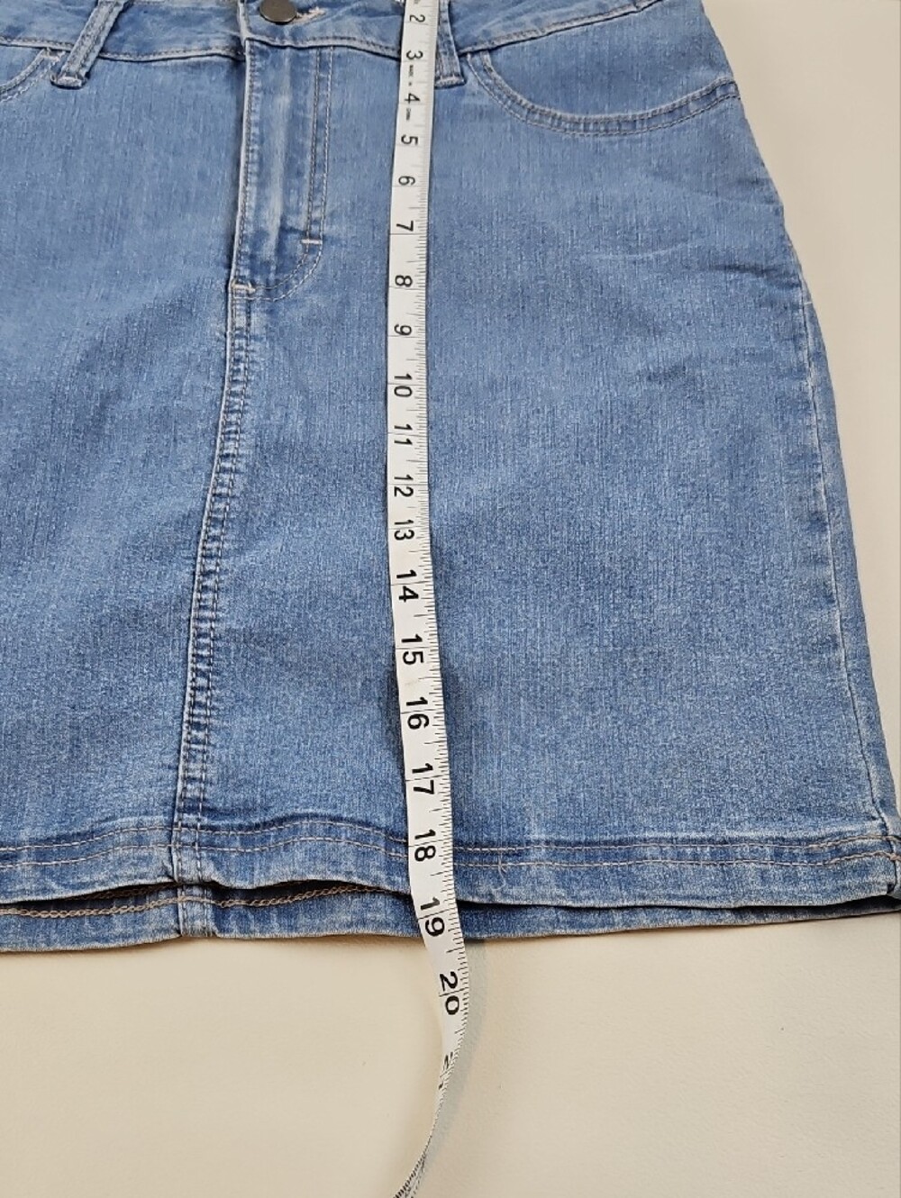 Lee Rider Mid Rise Stretch Denim Skort Size 10 Medium Blue Jean Classic - Picture 11 of 11